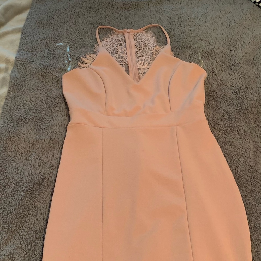 Lace mini dress - mauve